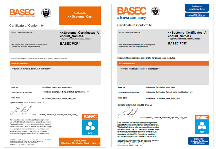 Certificate of conformity